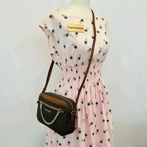 Michael kors purse Jet Set Large East/West Zip Chain crossbody bag brown - Picture 10 of 10